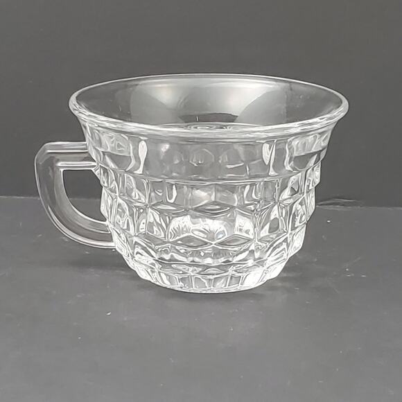 1 Fostoria American Cubist Punch Bowl Cup Flare Rim 2.5" Tall Vtg Tableware - Picture 2 of 10